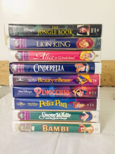 Free Shipping! 9 Classic Disney Children's Movies on VHS Tapes - Clamshell Boxes