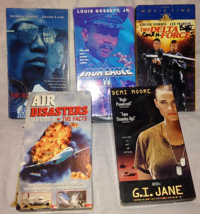 G I Jane, Iron Eagle II, Delta Force, Air Diasters, Murder at 1600, Vhs