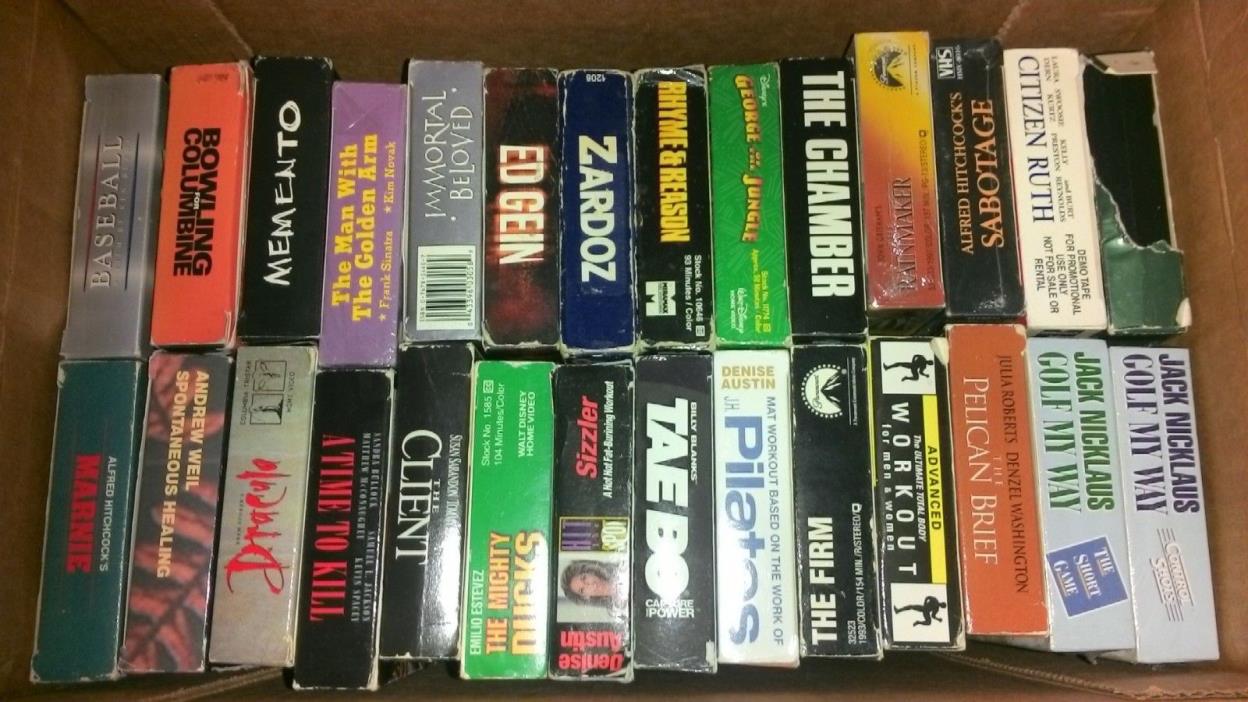 Huge Lot of 28 VHS No Reserve! Drama Sports Horror Classics Exercise Rap Sci-Fi