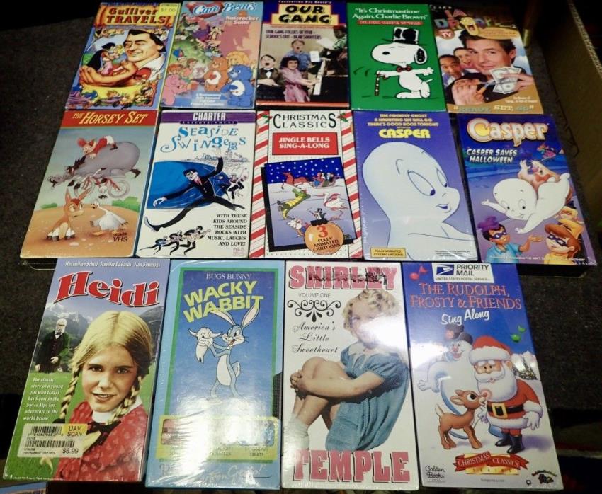 14 vintage VHS tapes CHILDREN & FAMILY MOVIES all are still sealed