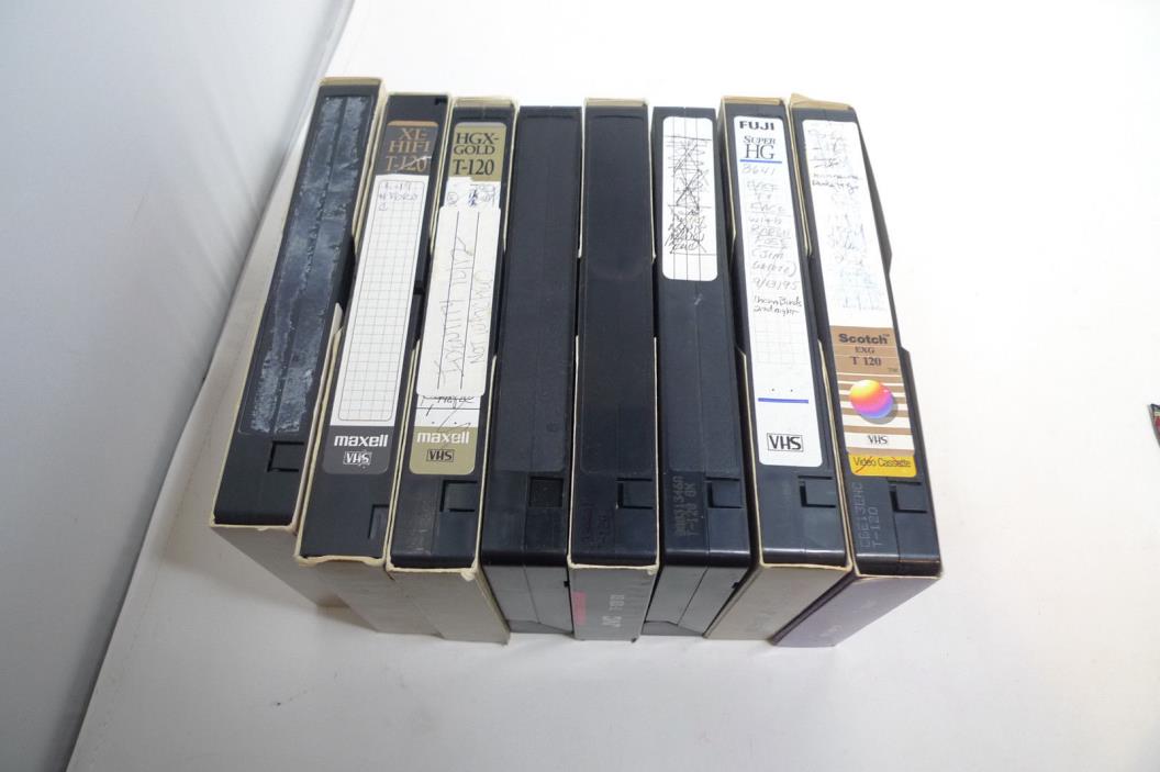 Lot of 8 Vintage Old Movies VHS VCR Recorded off TV Tapes