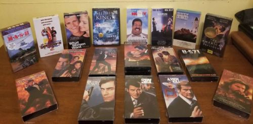 VHS lot of 17 plus 1 DVD Brand New - 007, Steven King, Gone with the Wind, More