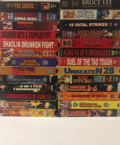 26 Karate Kung Fu Martial Arts Action Movie VHS Lot/Bundle (Wu Tang, Jet Li,etc)