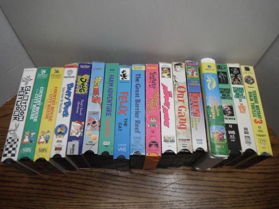 Lot of 17 Classic Family VHS / VCR Movies, Ninja Turtles and More