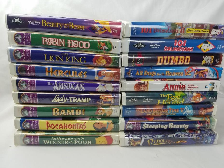 VHS 18 Disney movies for kids popular titles