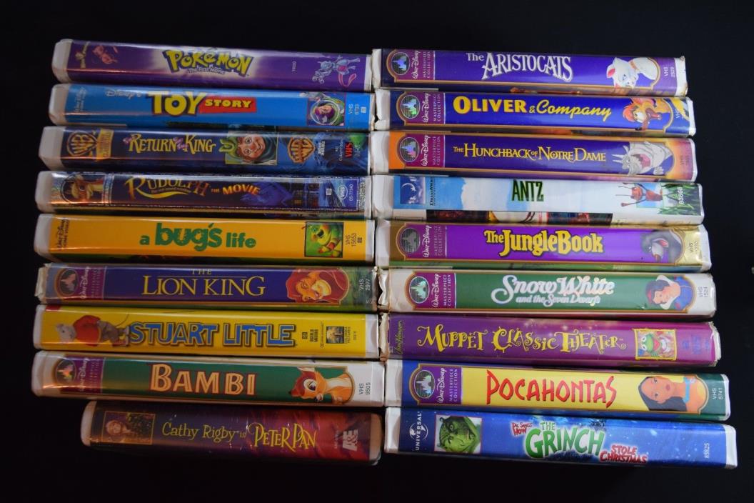 Lot Of 18 Kids Movies VHS Children's See Description For All The Titles Used