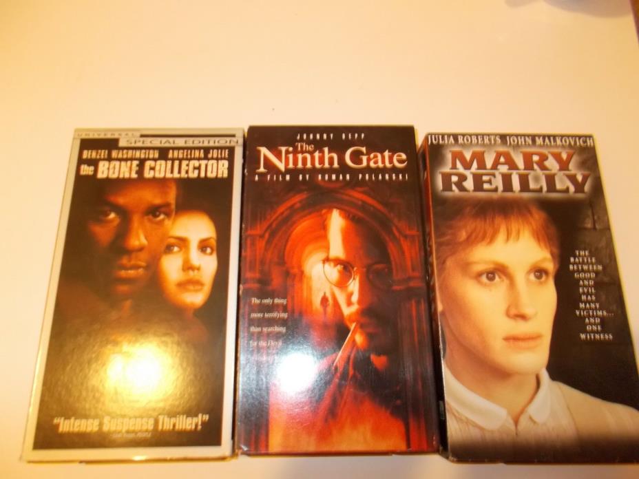 The Bone collector,Ninth Gate, Mary Reilly  VHS Tapes