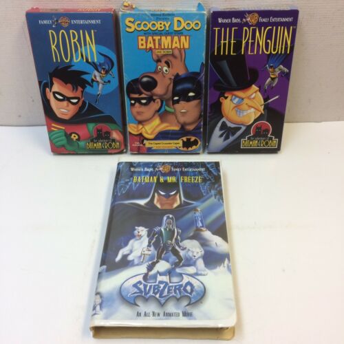 Lot of 4? Batman VHS Robin Sub Zero Mr. Freeze Penguin Scooby Doo Caped Crusader