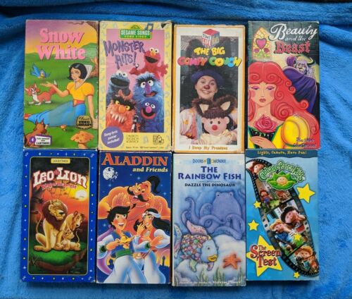 CHILDREN'S 8 VHS Lot Cartoon Sesame Street Sony Wonder Leo The Lion