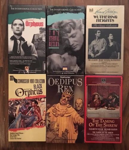 Classic Movie VHS Lot/Orpheus/Wuthering Heights/Black Orpheus/Oedipus Rex/New!!