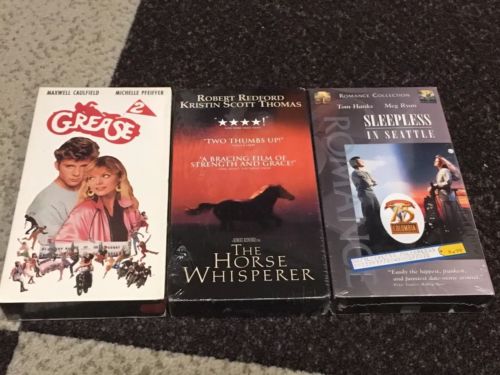 Brand New Sealed VHS Tape Lot Grease 2 The Horse Whisperer Sleepless in Seattle