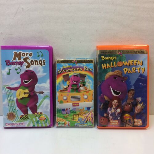Lot of 3? Barney VHS • Adventure Bus Halloween Party More Songs • FREE S/H?