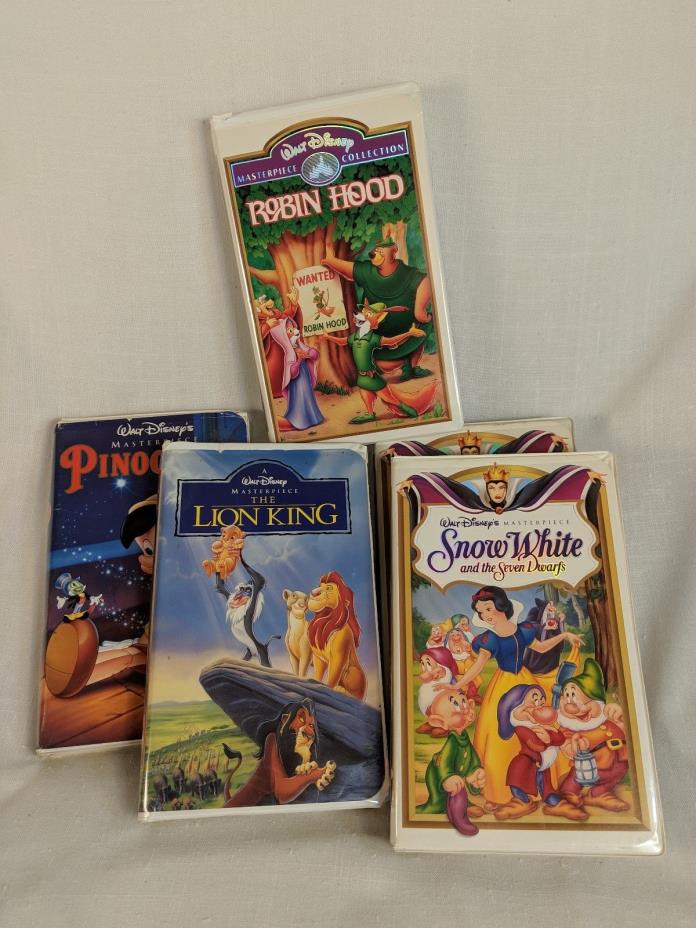 Disney VHS Masterpiece Collection Disney Lion King SnowWhite RobinHood Pinocchio