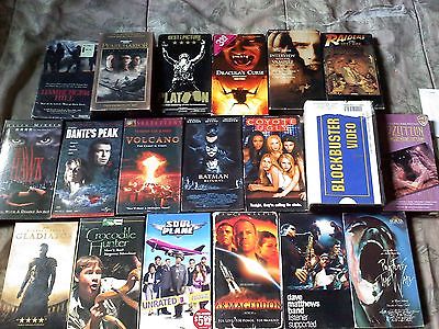 VHS movies lot of 19 concerts, horror, comedy,adventure, gangster