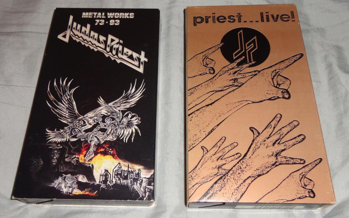 Judas Priest VHS Tape Lot of 2 Metal Works 73-93 & Priest Live!