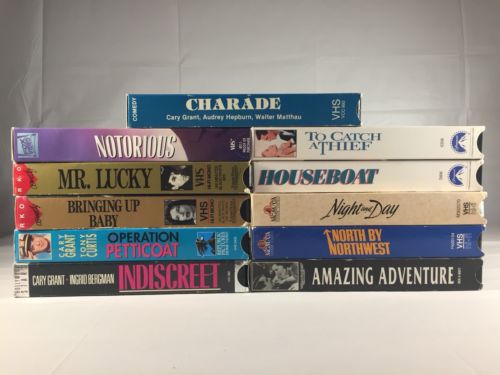 Cary Grant Movie Lot, 11 Classic VHS Video Cassette Movies With Cases