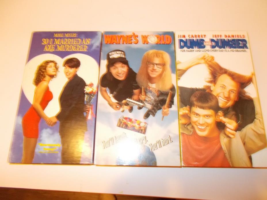 So I married an Ax murder,Waynes world,Dumb and Dumber VHS Tapes