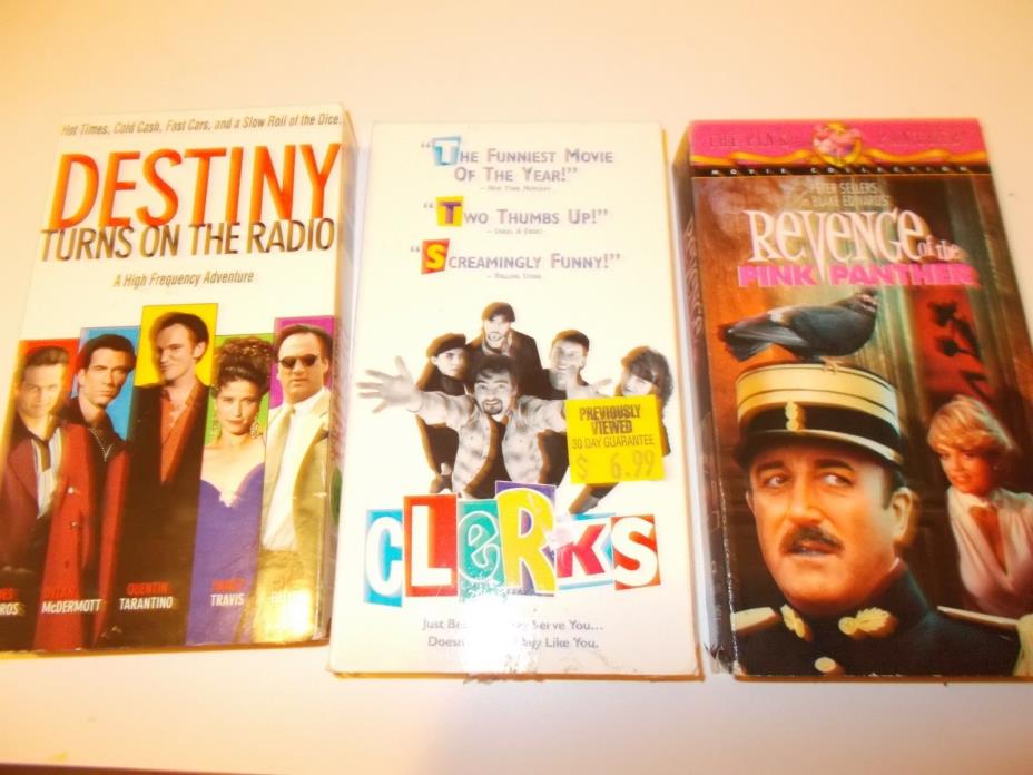 Destiny Turns on A radio, clerks , Revenge pink panther VHS Tapes