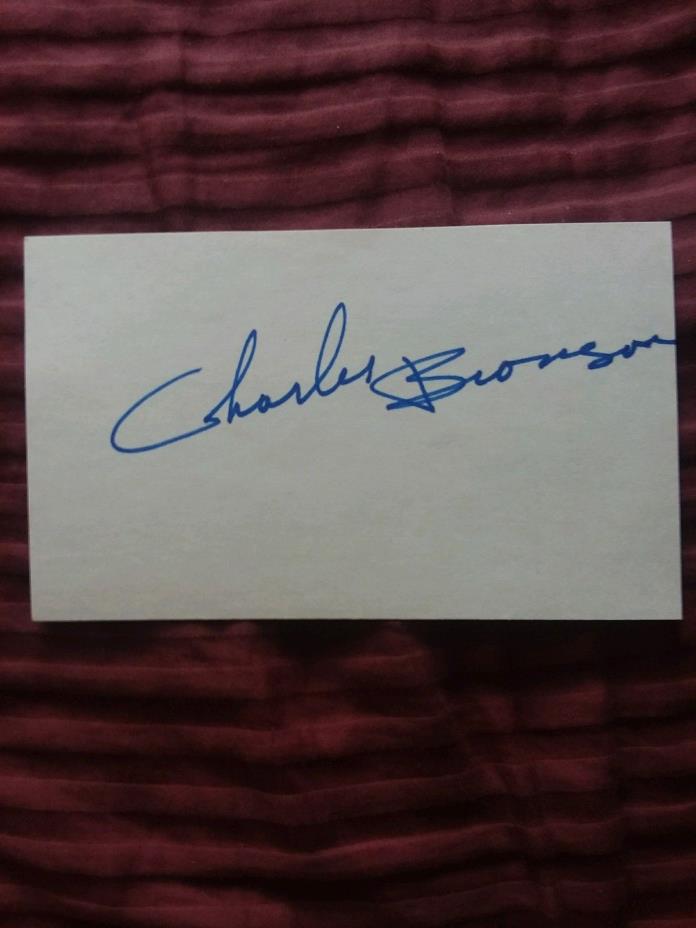 Authentic  Charles Bronson autograph 3 by 5 index card