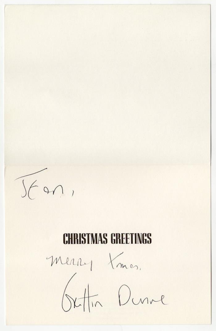 Griffin Dunne signed autographed greeting card! RARE! Guaranteed Authentic!
