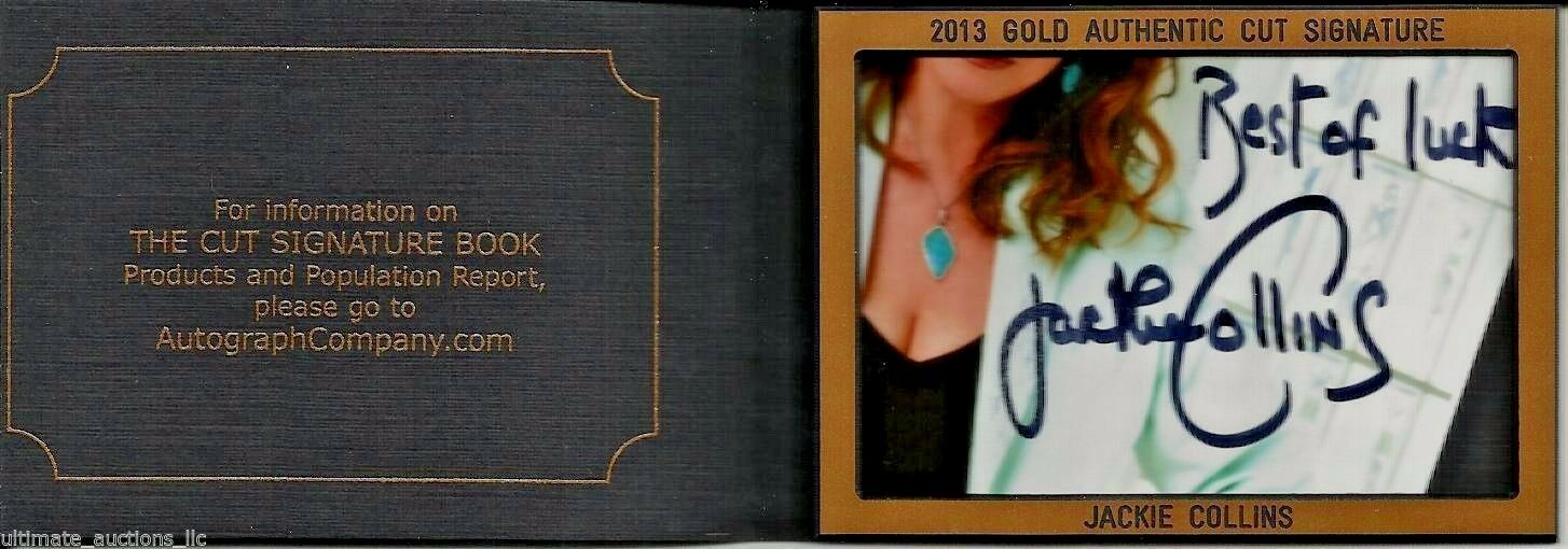 2013 Jackie Collins 1/1 Cut Autograph Book Gold JSA J61671 - Author - D 2015