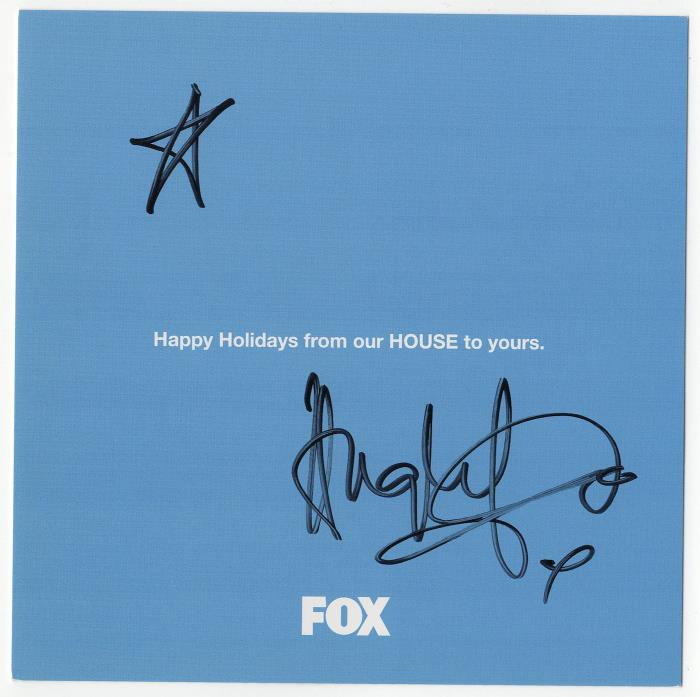 Hugh Laurie signed autographed greeting card! RARE! Guaranteed Authentic!