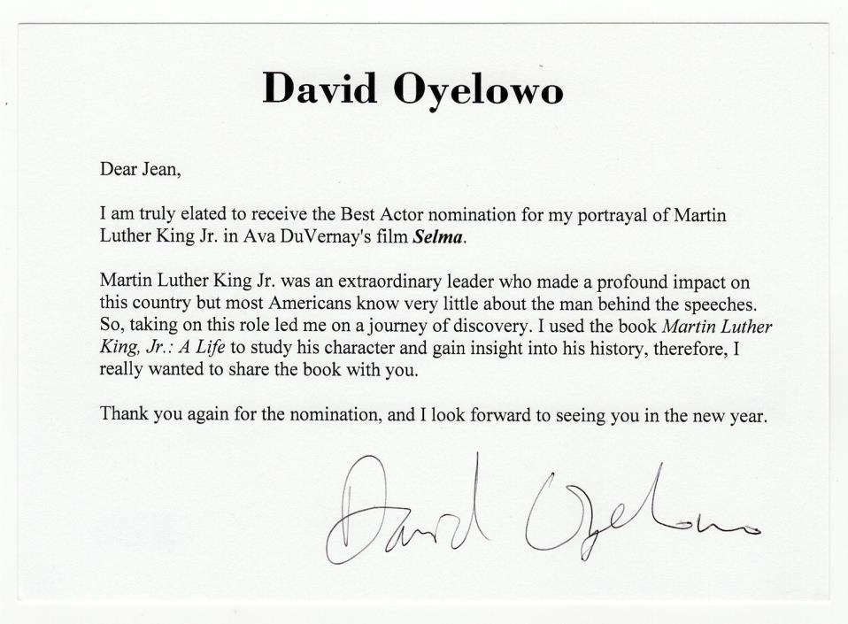 David Oyelowo signed autographed greeting card! RARE! Guaranteed Authentic!