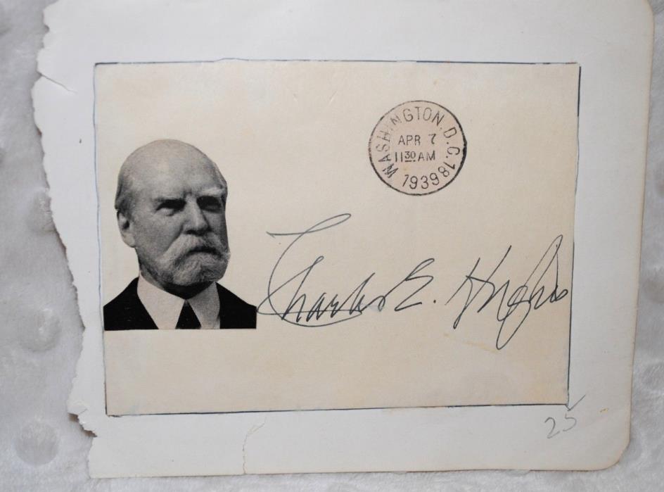 Charles E. Hughes Autograph on Paper (5.5
