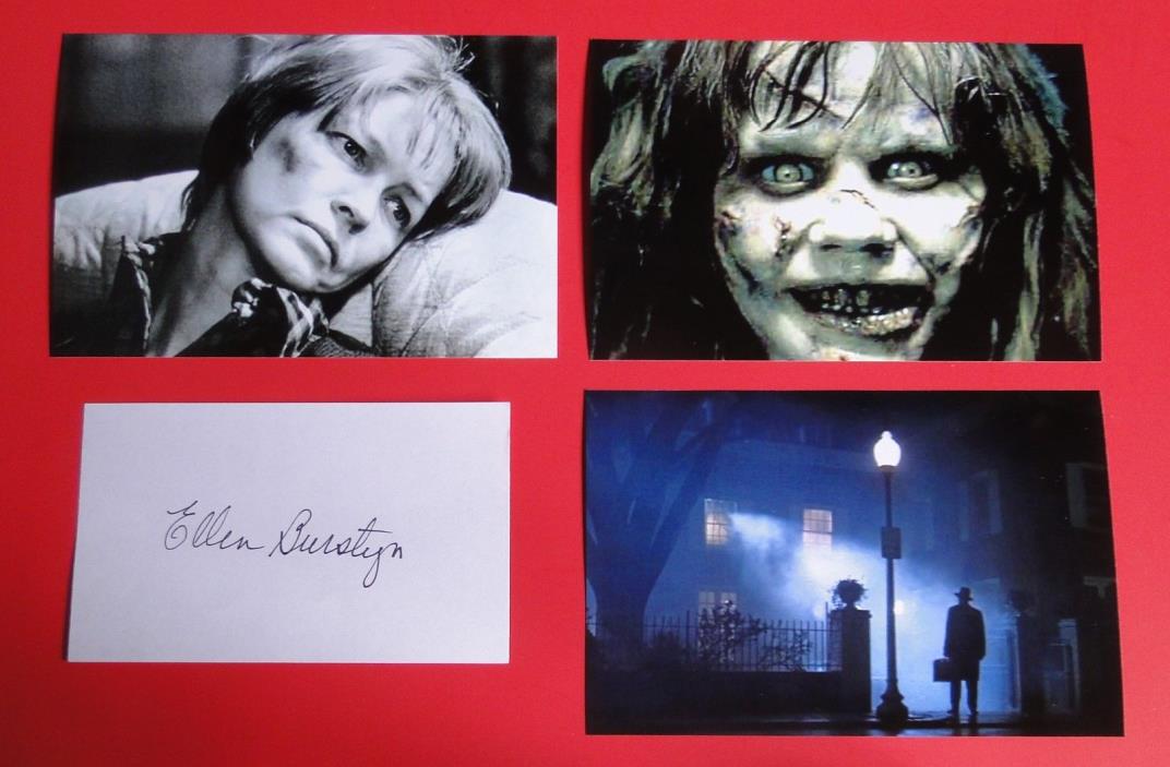 Ellen Burstyn autograph signed 3x5 card The Exorcist photo arrangement Horror