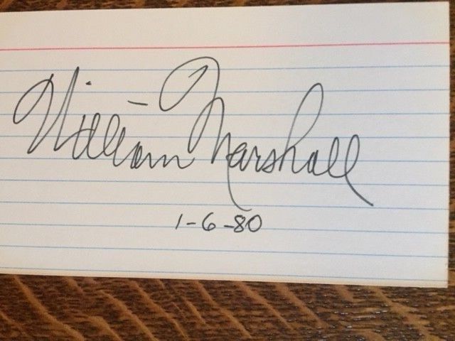William Marshall Blacula Star Trek Actor Autographed Signed Index Card W/ Photo
