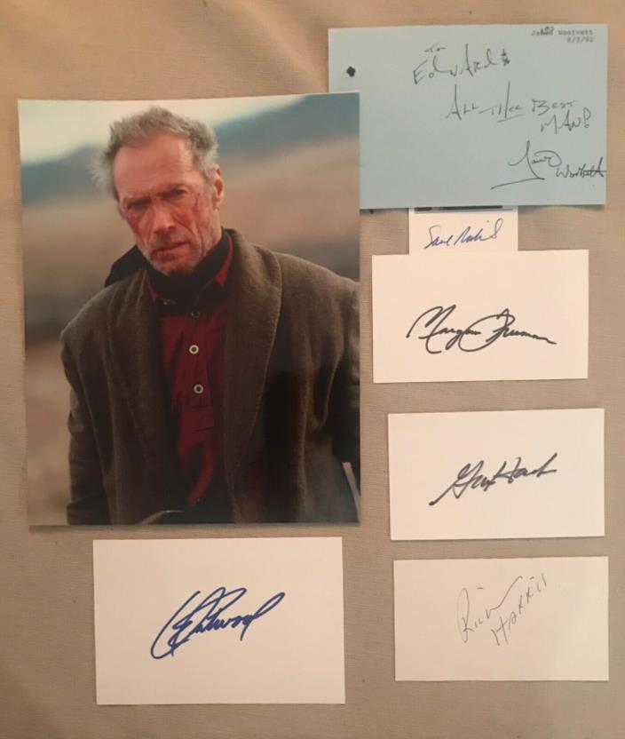 Unforgiven Cast Autograph Lot Clint Eastwood G Hackman M Freeman R Harris RARE