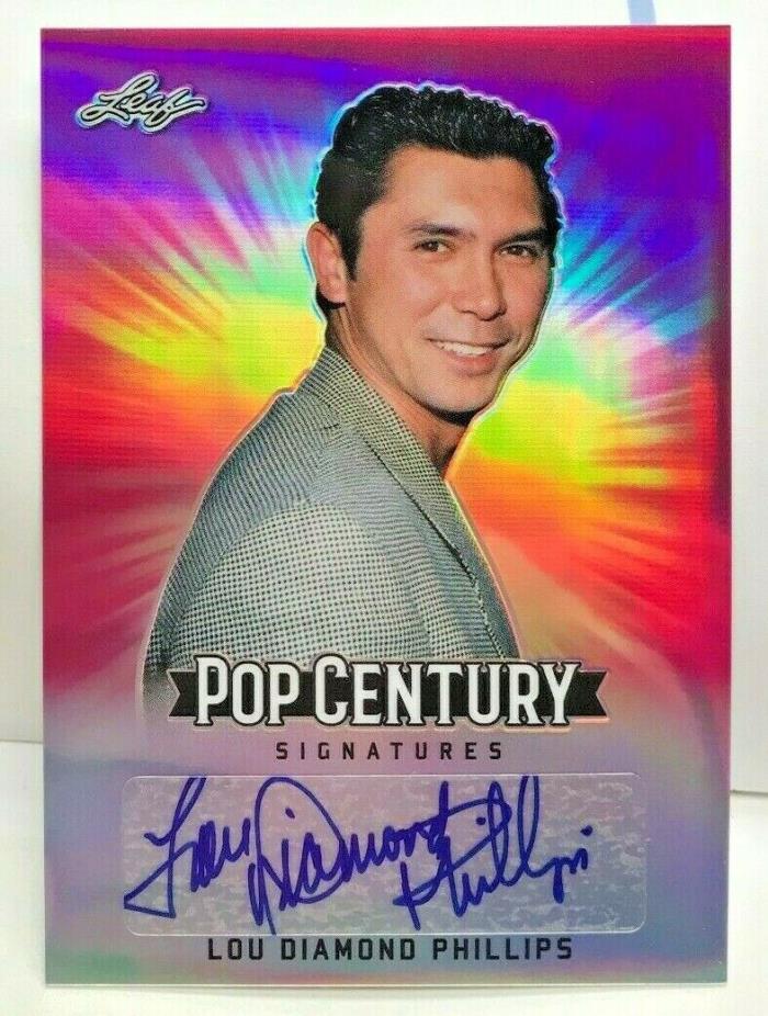 Lou Diamond Phillips 2018 Leaf Metal Pop Century Signatur PINK Autograph Auto/20