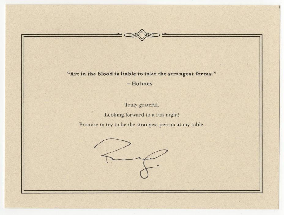 Robert Downey Jr. signed autographed greeting card! RARE! Beckett BAS COA!
