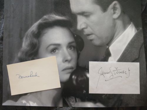 It's a Wonderful Life 11x14 photo with Donna Reed and James Stewart autographs.