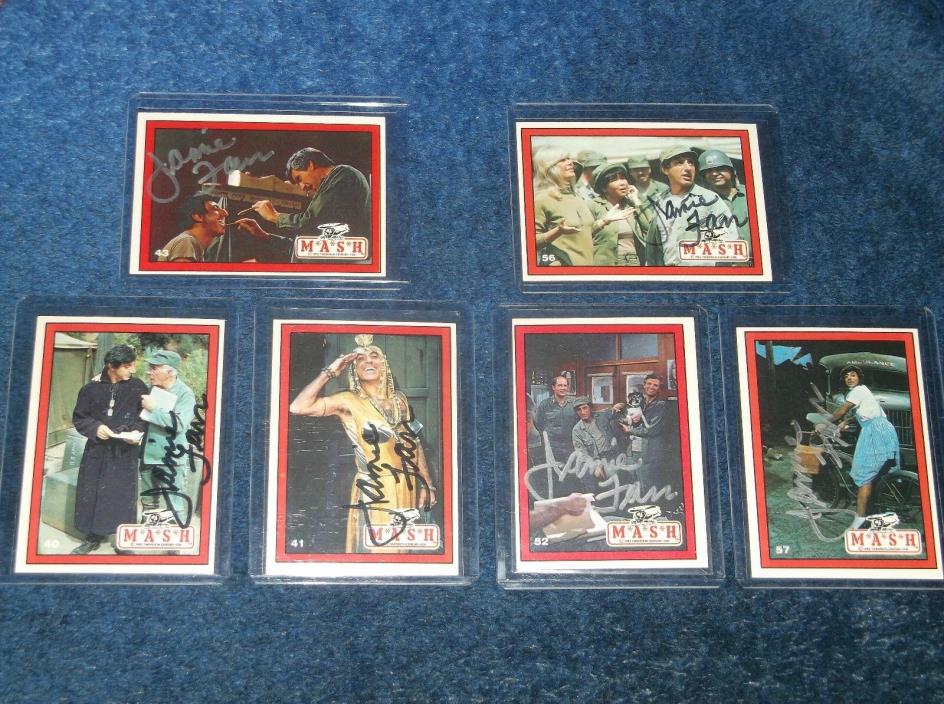 LOT OF 11 JAMIE FARR MASH 1982 SIGNED TRADING CARDS AUTOGRAPH ALL DIFFERENT