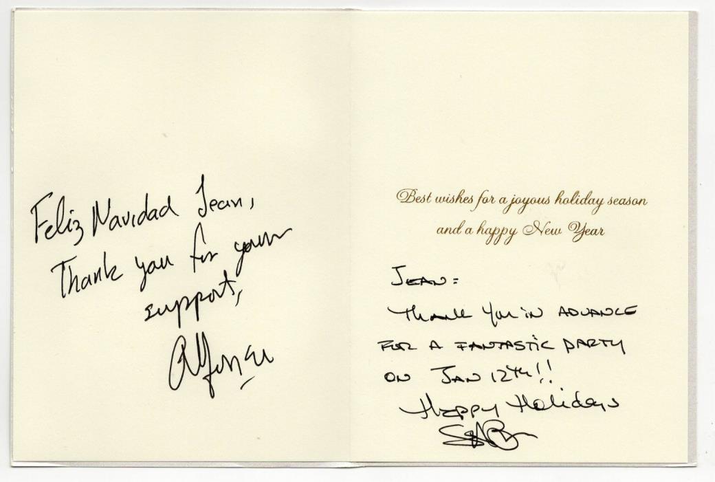 Sandra Bullock Alfonso Cuaron signed autographed greeting card! RARE! Authentic!
