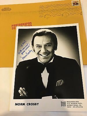 NORM CROSBY AUTOGRAPHED 8 X 10 BLACK & WHITE PHOTO