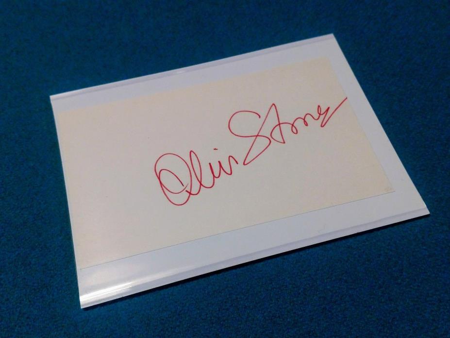 Authentic Oliver Stone Signed Index Card Movie Memorablia