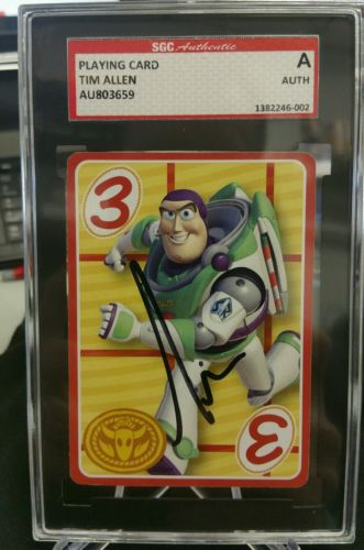 TIM ALLEN SGC Authentic Auto On Playing Card Buzz Lightyear Signed Toy Story