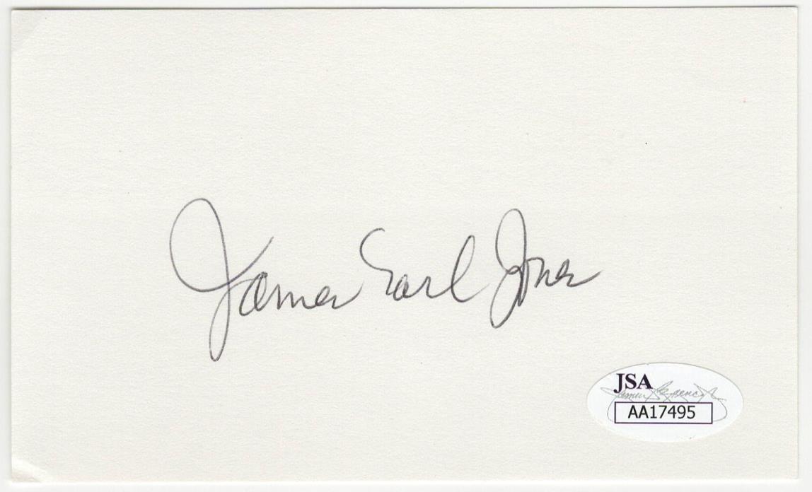 James Earl Jones signed autographed index card! RARE! Star Wars! JSA COA!