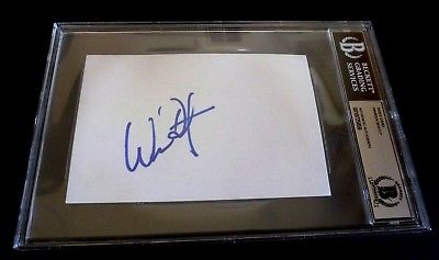 Warren Beatty Signed Autographed 4x6 Index Card Beckett Certified & Slabbed