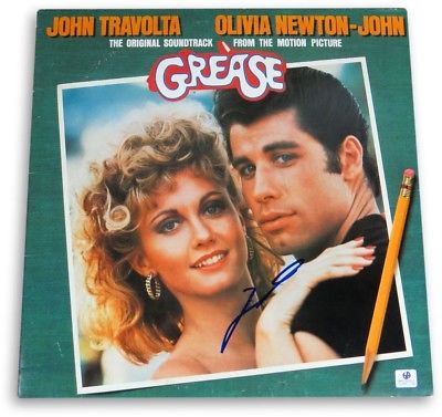 John Travolta Signed Autographed Album Cover Grease Soundtrack JSA U16352