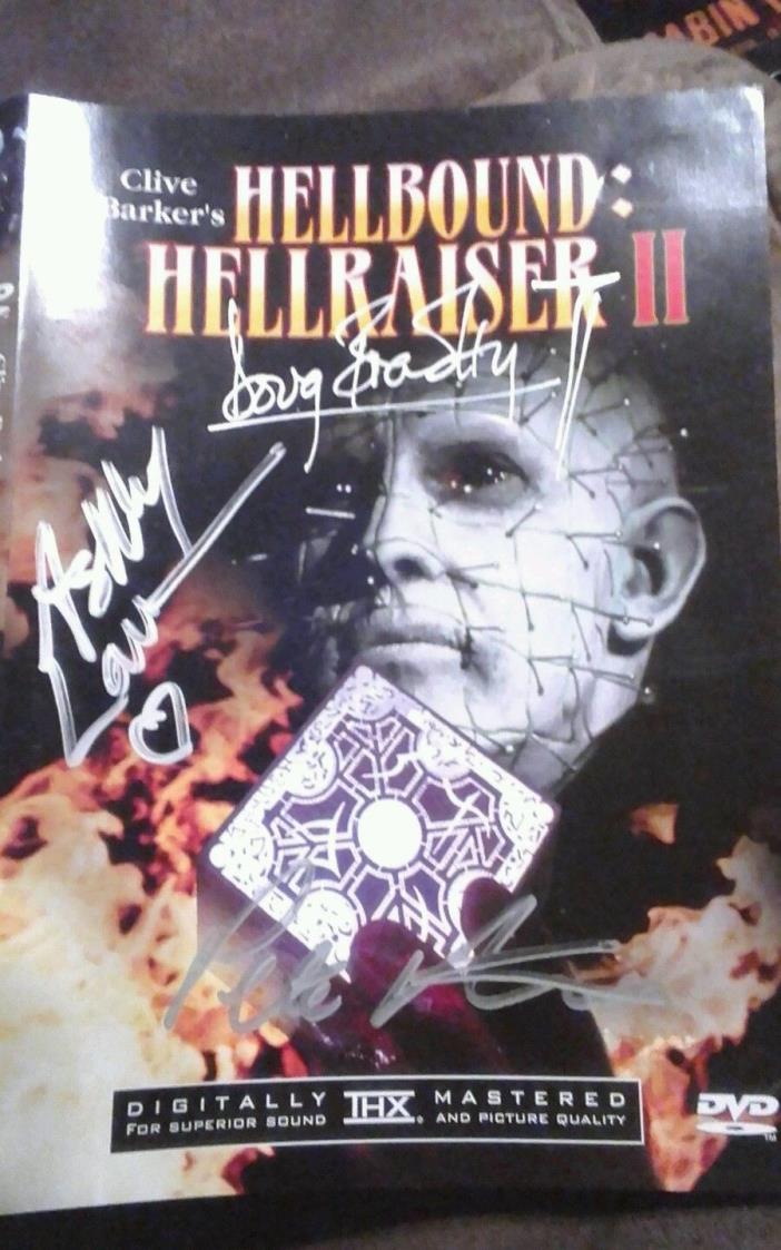 Hellraiser 2 DVD pinhead Signed X3 Doug Bradley