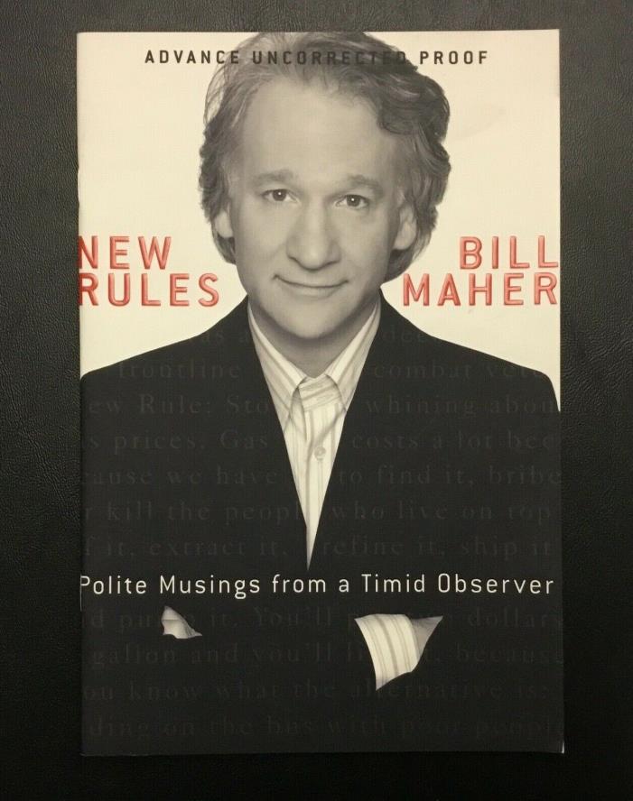 Rare Bill Maher Autographed Signed Book Proof Beckett BAS New Rules HBO 16 Pages