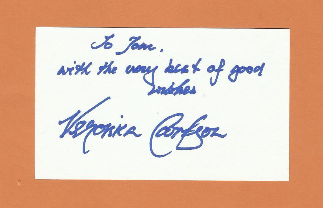 Veronica Carlson signed 3x5 Frankenstein Dracula actress Hammer Films