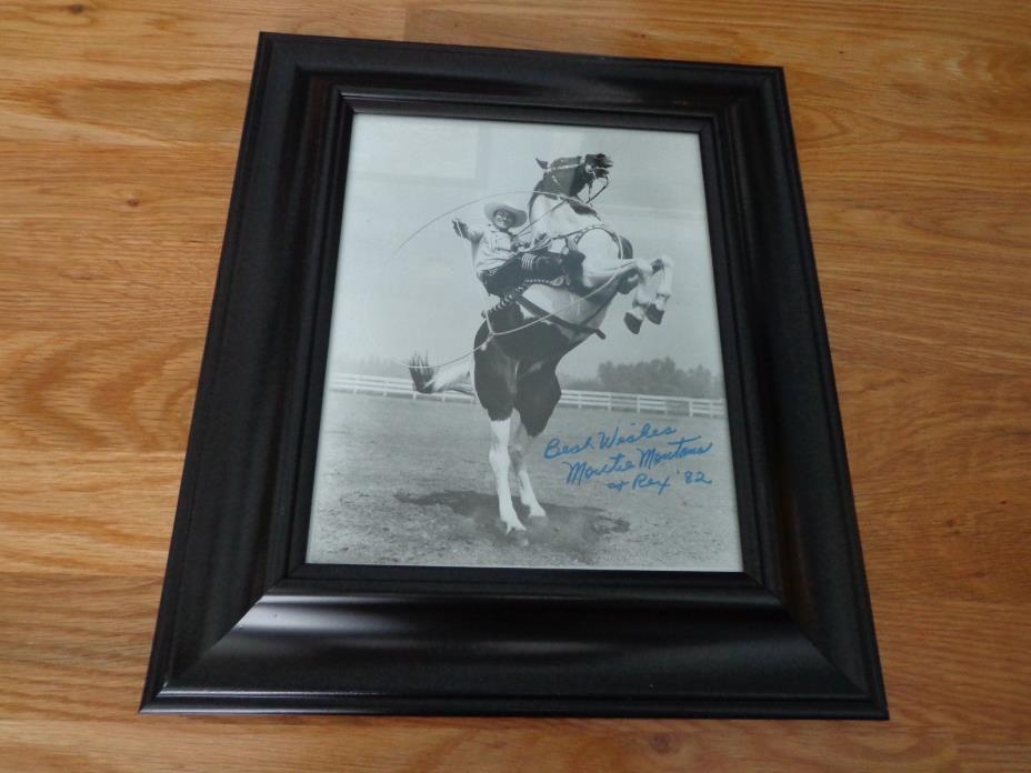 Montie Montana and Rex framed picture, signed 1982