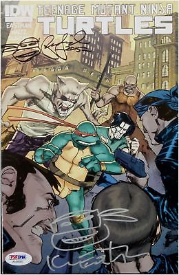 Peter Laird & Kevin Eastman Hand Signed Teenage Mutant Ninja Turtles Comic PSA
