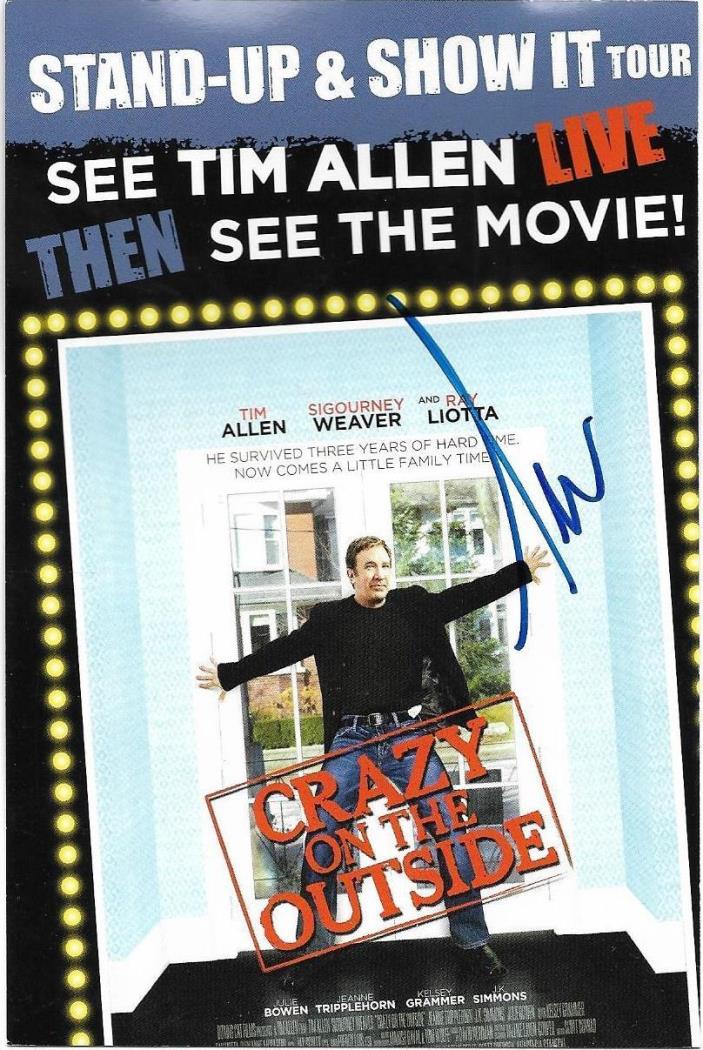 Tim Allen Signed Index Promo Card 4x6 - Postcard Crazy on the Outside PROOF