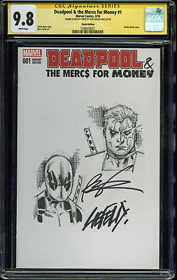 Rob Liefeld Signed Deadpool & Cable #1 Variant Comic w/ Sketch CGC Slabbed