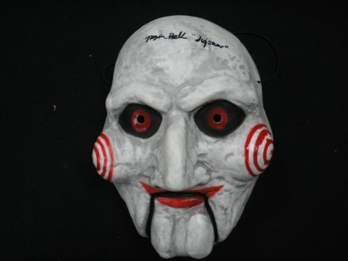 TOBIN BELL Signed Billy The Puppet VacuForm Mask Jigsaw SAW BECKETT COA BAS